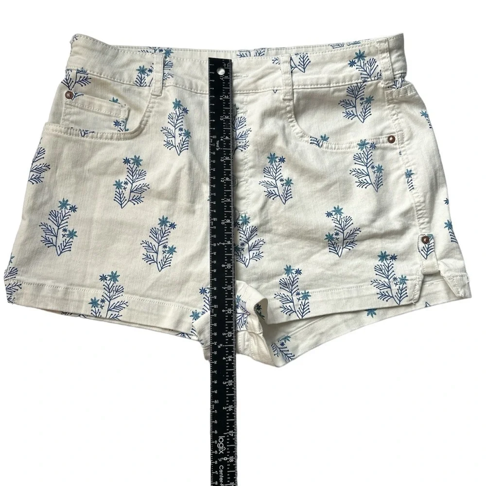 Anthropologie Pilcro Shorts White Blue Floral Ultra High Rise Women’s Size 32